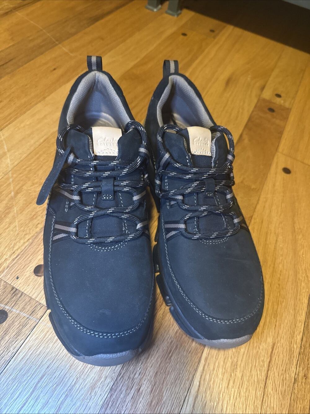 NEW Clarks NatureX Tie WP Womens Sz 10 Black Nubuck Waterproof Shoes